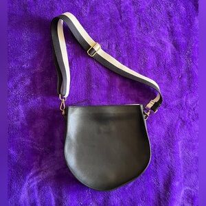 Madewell The Transport Saddlebag Black Leather Crossbody Shoulder Bag